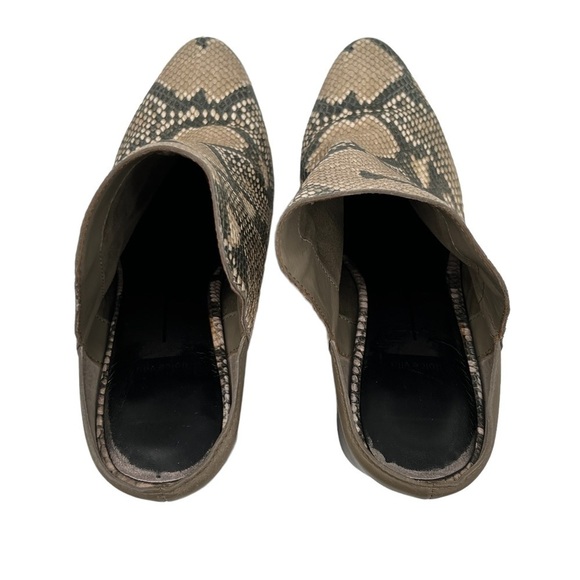 Dolce Vita Gray Cream Renly Snake Print Block Heel Slip On Mule Size 7.5 Women's - Picture 5 of 11